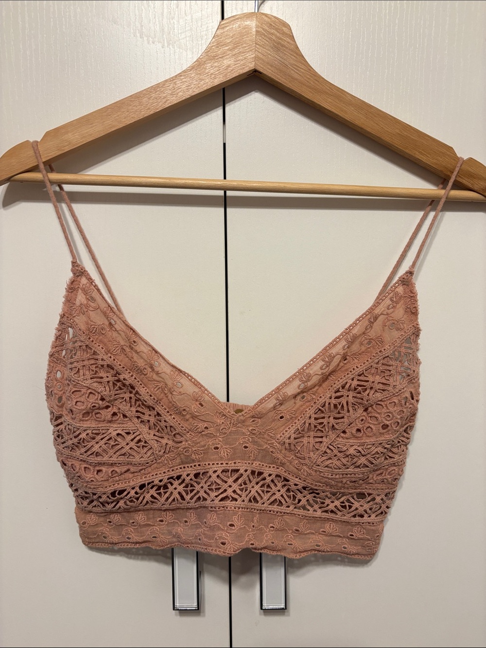 FP Lace Bralette Crop Top - Dusty Rose - S